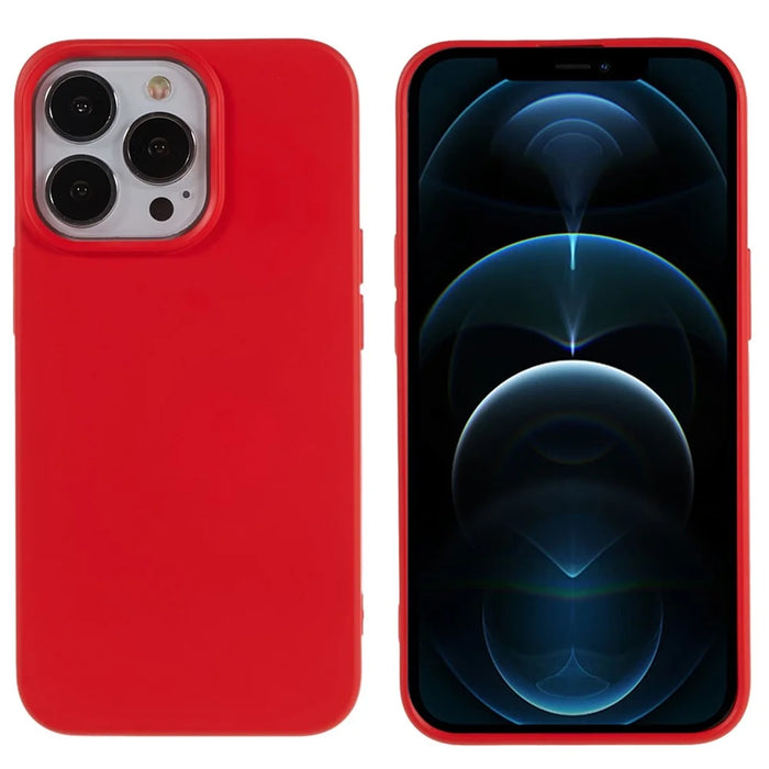 For iPhone 12 / 12 Pro Case Anti-scratch 2.0mm TPU Phone Back Cover - Red - 1