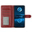 For Samsung Galaxy S25 Edge Leather Case Wallet Stand Phone Cover with Handy Strap - Red - 3
