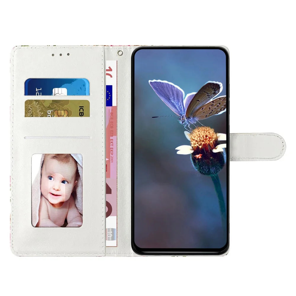 For Samsung Galaxy S25 Edge Case PU Leather Wallet Phone Cover 3D Pattern Printing - Butterfly - 3