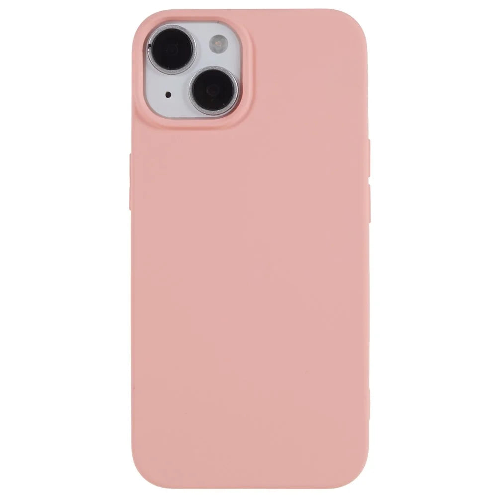 2.0mm Thickness Well-protected TPU Case for iPhone 14, Solid Color Drop-resistant Phone Cover - Pink - 2