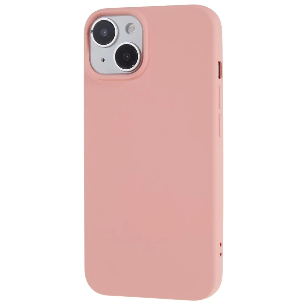 2.0mm Thickness Well-protected TPU Case for iPhone 14, Solid Color Drop-resistant Phone Cover - Pink - 3