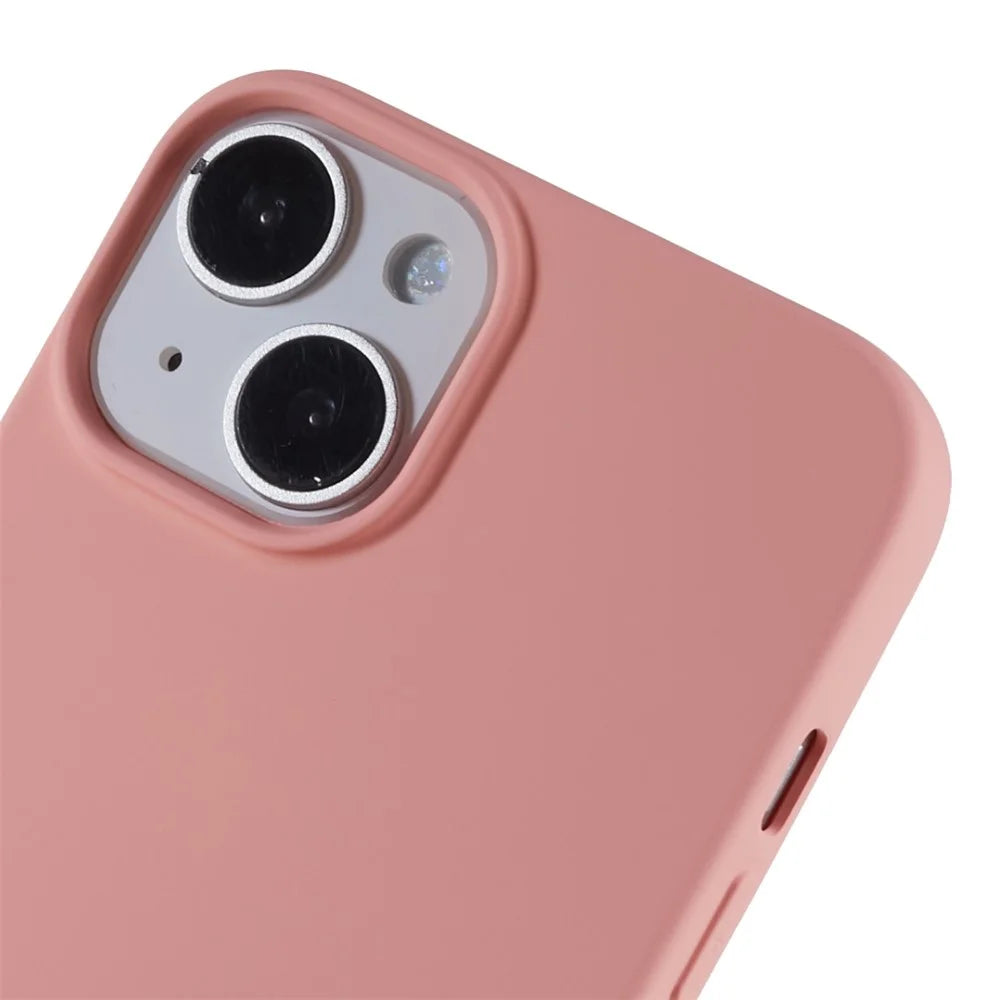 2.0mm Thickness Well-protected TPU Case for iPhone 14, Solid Color Drop-resistant Phone Cover - Pink - 7