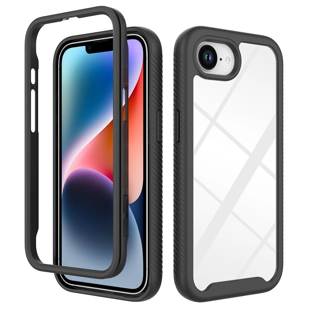 For iPhone 17e / 16e Case Anti Drop 2 in 1 PC + TPU Phone Cover - Black - 1