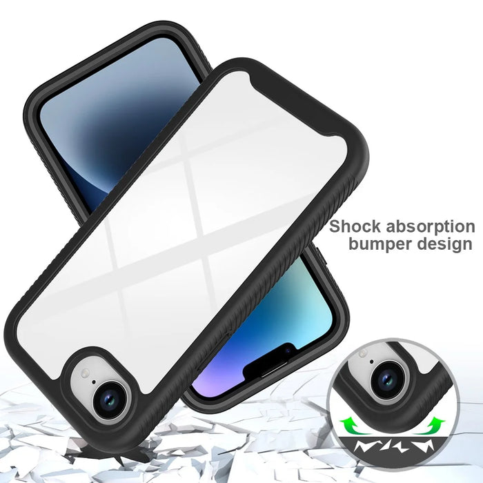 For iPhone 17e / 16e Case Anti Drop 2 in 1 PC + TPU Phone Cover - Black - 5