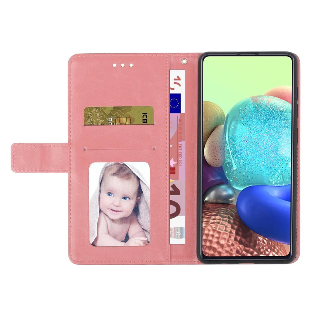 For Samsung Galaxy S25 Edge Case with Wrist Strap Y Shaped Lines Imprint Leather Phone Cover - Pink - 2