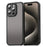 For iPhone 15 Pro Max Case Drop Proof Airbags Frosted Translucent PC + TPU Phone Back Cover - Black - 1