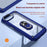 For iPhone 17e / 16e Case Alloy Lens Frame PC + TPU Kickstand Phone Back Cover - Blue  /  Black - 3