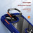 For iPhone 17e / 16e Case Alloy Lens Frame PC + TPU Kickstand Phone Back Cover - Blue  /  Black - 5