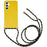 For Samsung Galaxy S25+ Case Biodegradable Wheat Straw+TPU Phone Cover with Long Lanyard - Yellow - 1