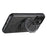 SUTENI G3 For iPhone 14 Pro Max Case Compatible with MagSafe Waxy Texture Rotating Kickstand Leather Phone Back Cover - Black - 2