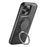 SUTENI G3 For iPhone 14 Pro Max Case Compatible with MagSafe Waxy Texture Rotating Kickstand Leather Phone Back Cover - Black - 4
