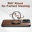 SUTENI G3 For iPhone 12 / 12 Pro Case Compatible with MagSafe Waxy Texture Rotating Kickstand Leather Phone Back Cover - Brown - 7