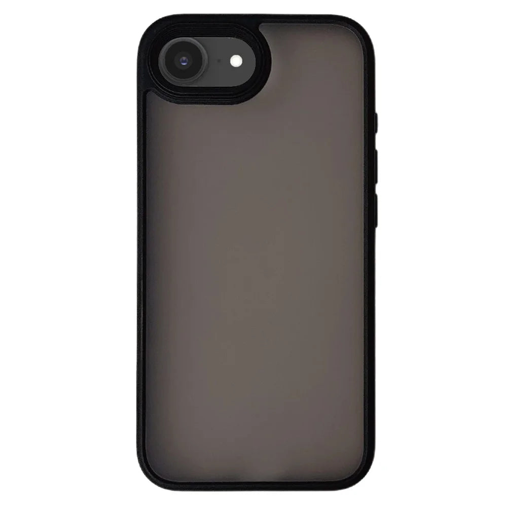 For iPhone 17e / 16e Case Skin Touch Matte Anti Scratch PC + TPU Phone Back Cover - Black - 1