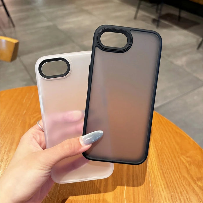 For iPhone 17e / 16e Case Skin Touch Matte Anti Scratch PC + TPU Phone Back Cover - Black - 3