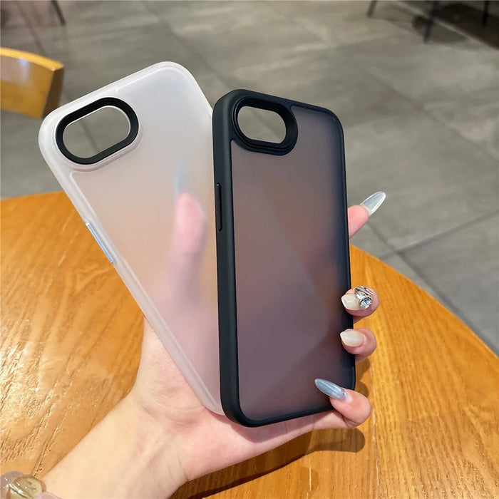 For iPhone 17e / 16e Case Skin Touch Matte Anti Scratch PC + TPU Phone Back Cover - Black - 4