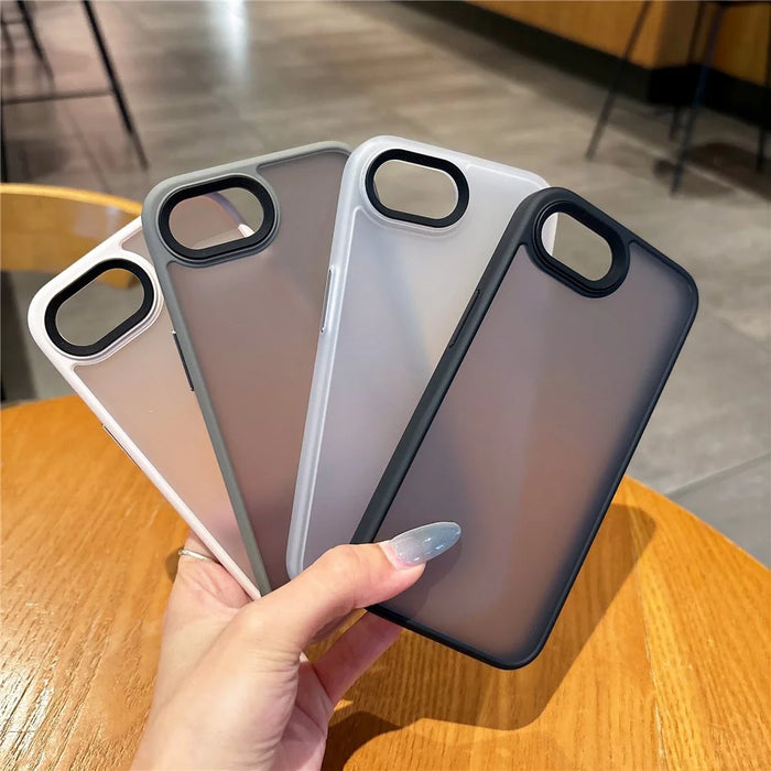For iPhone 17e / 16e Case Skin Touch Matte Anti Scratch PC + TPU Phone Back Cover - Black - 7
