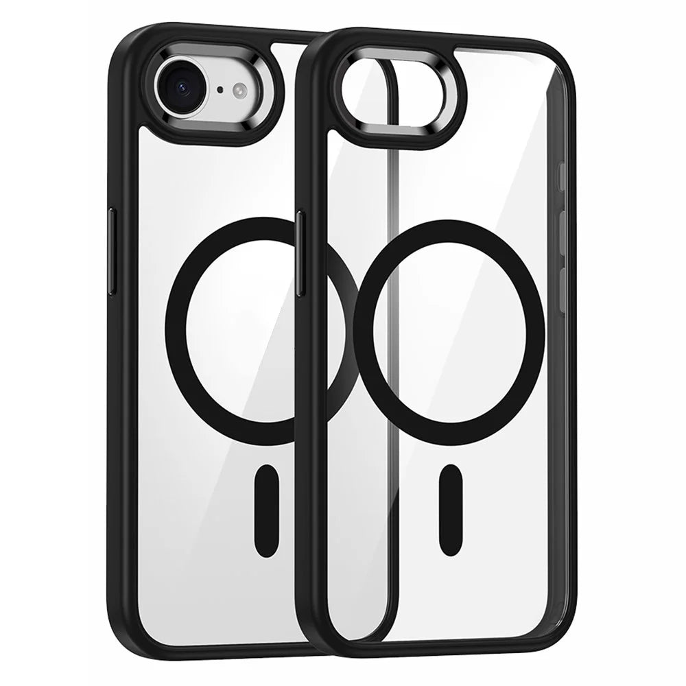 FULEXIN For iPhone 17e / 16e Case Compatible with MagSafe Anti Drop TPU + PC Phone Cover - Black - 1