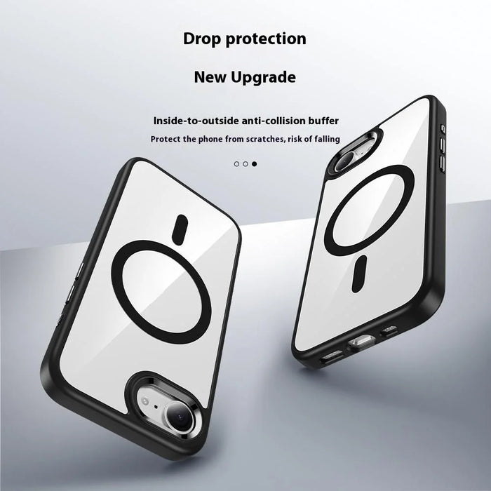 FULEXIN For iPhone 17e / 16e Case Compatible with MagSafe Anti Drop TPU + PC Phone Cover - Black - 2