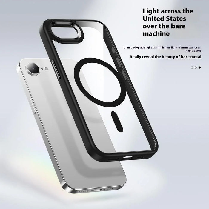 FULEXIN For iPhone 17e / 16e Case Compatible with MagSafe Anti Drop TPU + PC Phone Cover - Black - 3