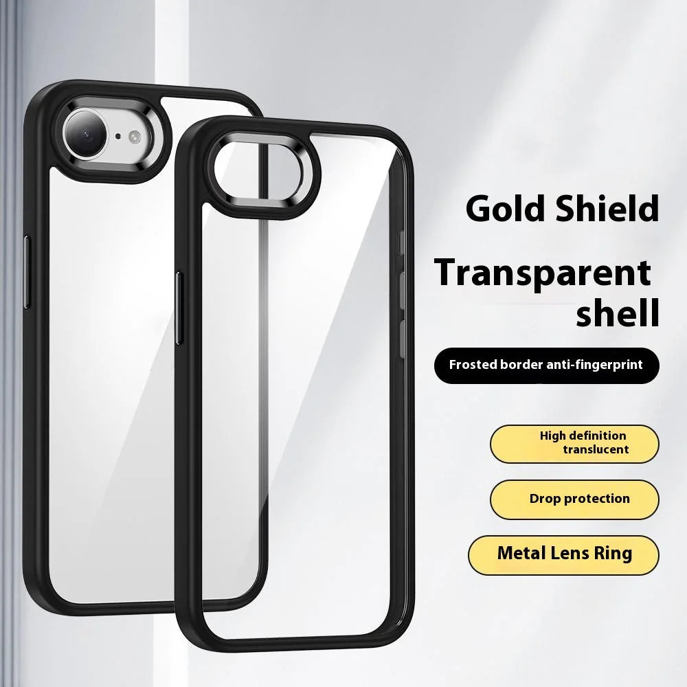 FULEXIN For iPhone 17e / 16e Case Anti Drop TPU + PC Crystal Clear Phone Cover - Black - 2