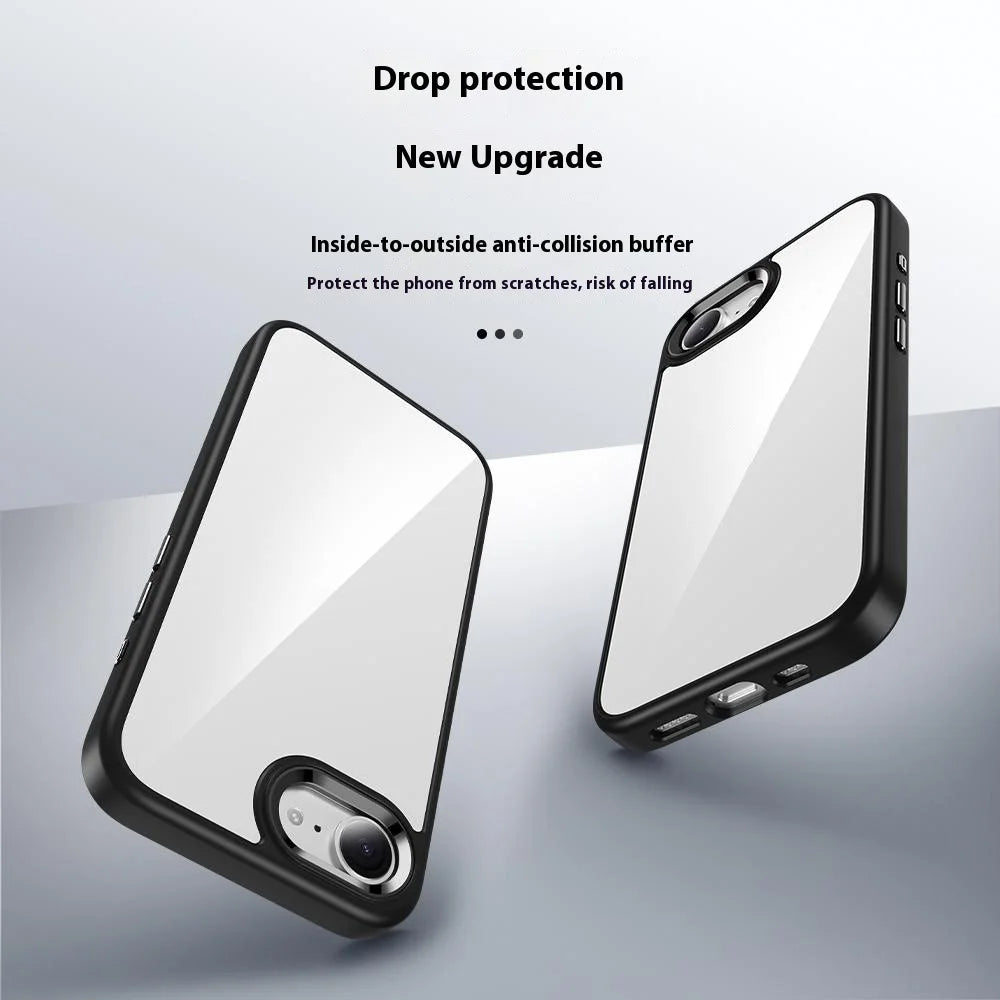 FULEXIN For iPhone 17e / 16e Case Anti Drop TPU + PC Crystal Clear Phone Cover - Black - 3