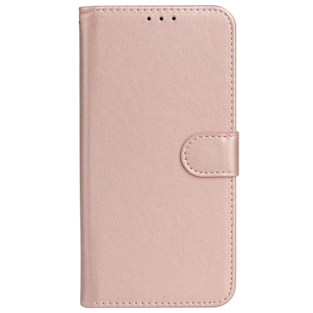 For iPhone 17e / 16e Case PU Leather Flip Phone Cover Wallet Card Slot Holder - Rose Gold - 7