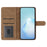 For iPhone 17e / 16e Case Line Imprinted PU Leather Wallet Phone Cover - Red - 3