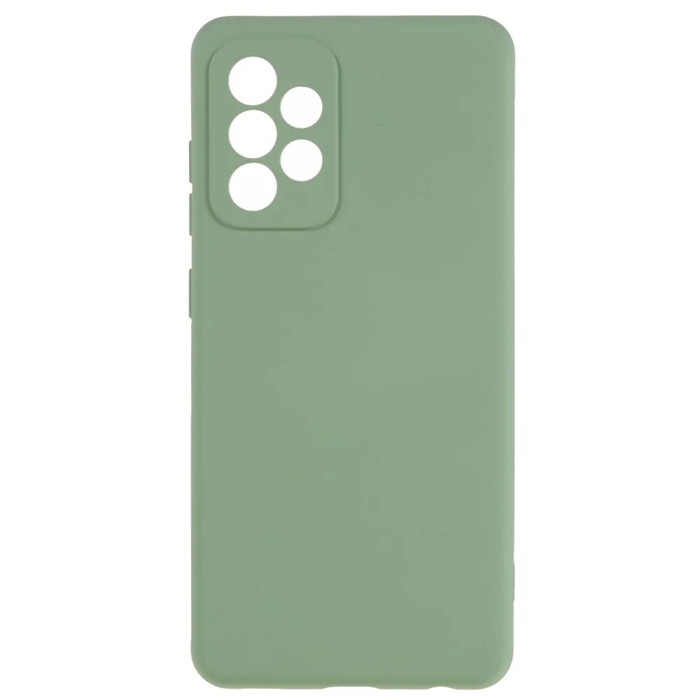 For Samsung Galaxy A32 4G (US Version) Scratch Resistant TPU Phone Case Liquid Silicone Texture 2.0mm Thick Cushion Back Cover - Green - 1