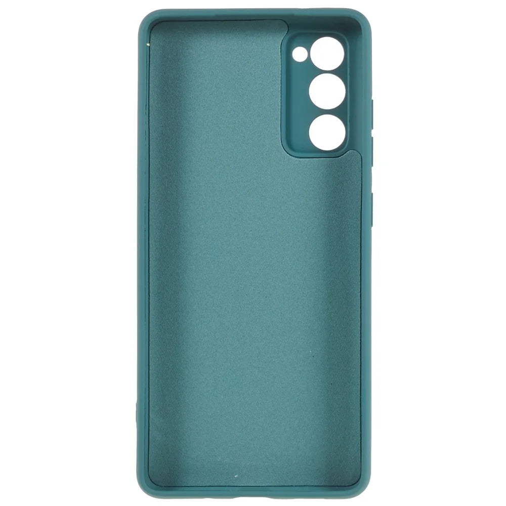 For Samsung Galaxy S20 FE 4G / FE 5G / S20 Lite / S20 FE 2022 TPU Phone Case Liquid Silicone Texture 2.0mm Thick Anti-Scratch Cover - Midnight Green - 3