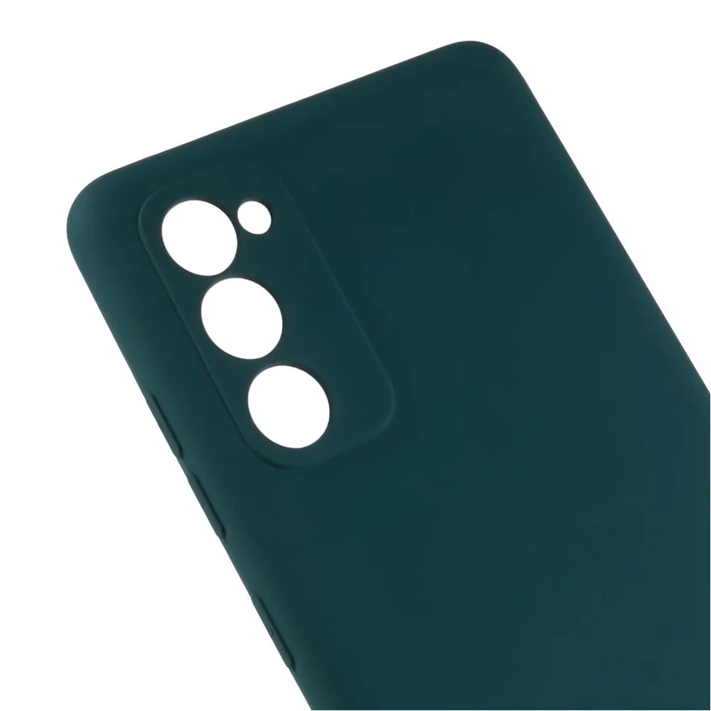 For Samsung Galaxy S20 FE 4G / FE 5G / S20 Lite / S20 FE 2022 TPU Phone Case Liquid Silicone Texture 2.0mm Thick Anti-Scratch Cover - Midnight Green - 4