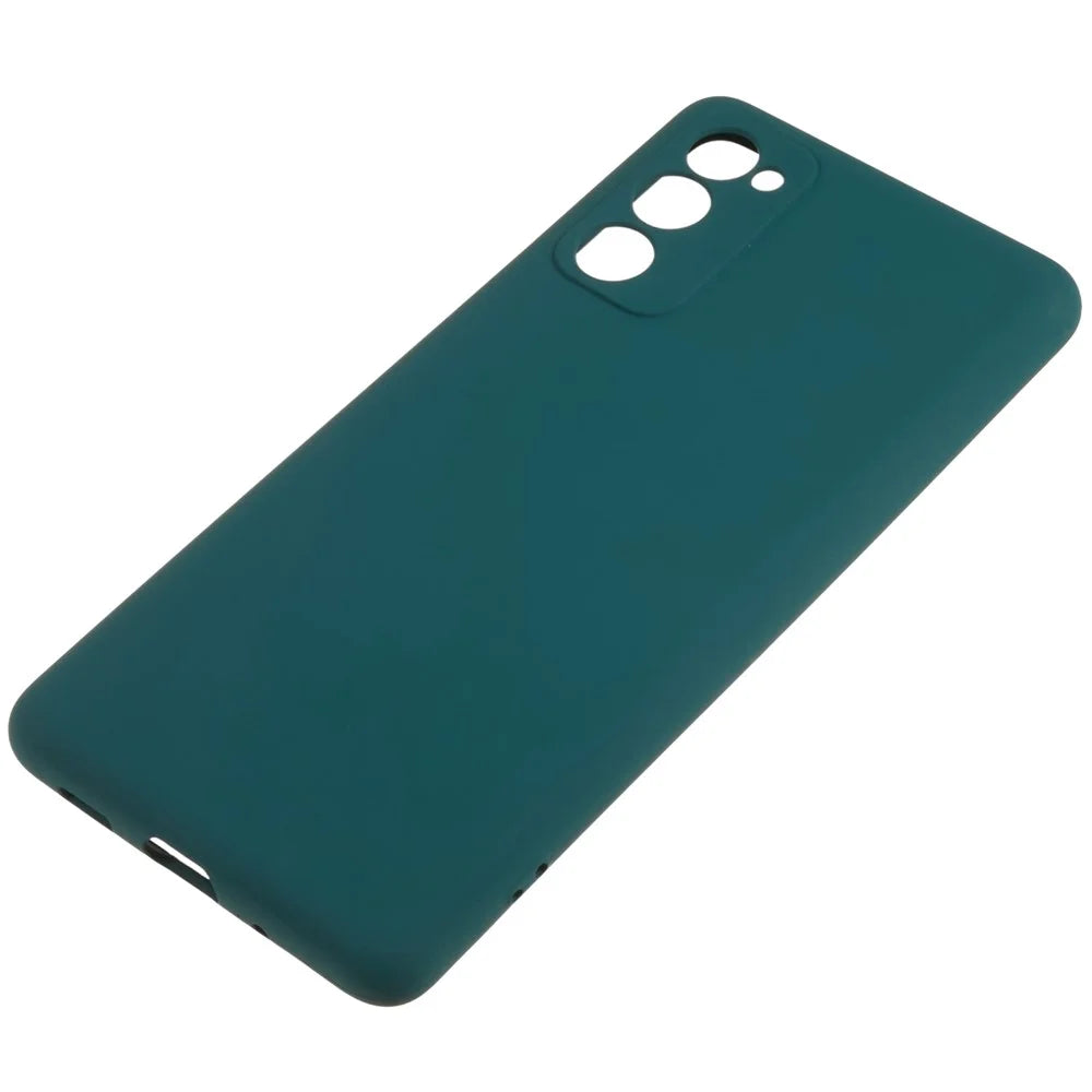 For Samsung Galaxy S20 FE 4G / FE 5G / S20 Lite / S20 FE 2022 TPU Phone Case Liquid Silicone Texture 2.0mm Thick Anti-Scratch Cover - Midnight Green - 6