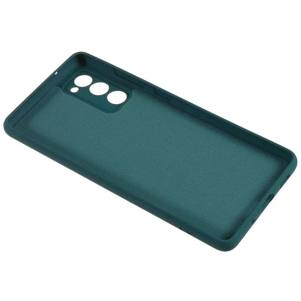 For Samsung Galaxy S20 FE 4G / FE 5G / S20 Lite / S20 FE 2022 TPU Phone Case Liquid Silicone Texture 2.0mm Thick Anti-Scratch Cover - Midnight Green - 7