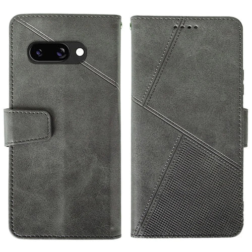 IDEWEI For Google Pixel 9a Case Leather Wallet Phone Cover Stand Calf Texture - Grey - 1