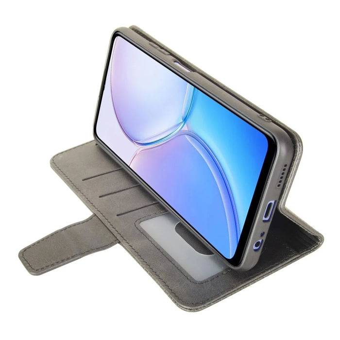IDEWEI For Google Pixel 9a Case Leather Wallet Phone Cover Stand Calf Texture - Grey - 3