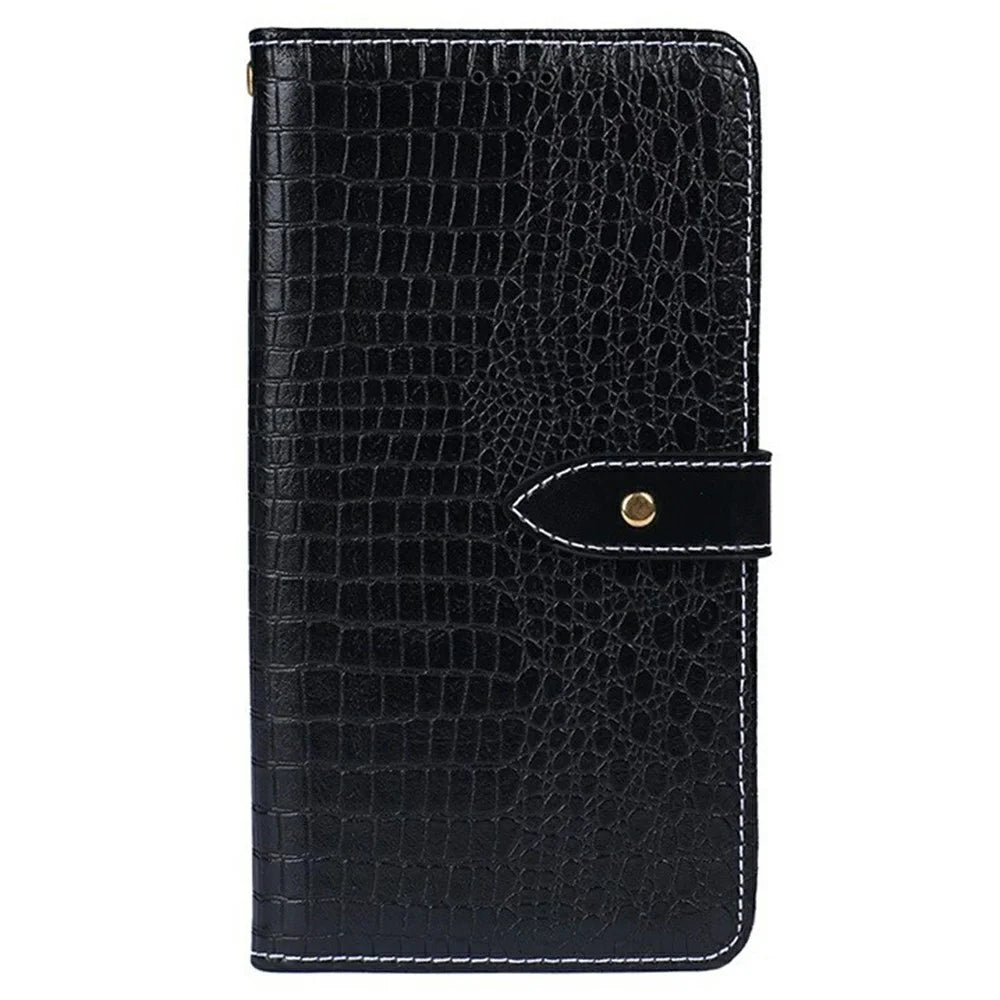 IDEWEI For iPhone 17e / 16e Case Crocodile Texture PU Leather Flip Phone Cover - Black - 4