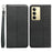 For Realme 14x 5G Wallet Phone Case Checkered Pattern Imprint Leather Flip Cover with Wrist Strap - Black - 1