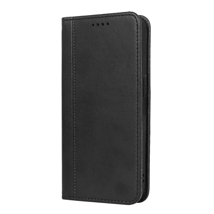 HX01 For Realme 14x 5G Wallet Case Magnetic Closing PU Leather Phone Cover - Black - 4