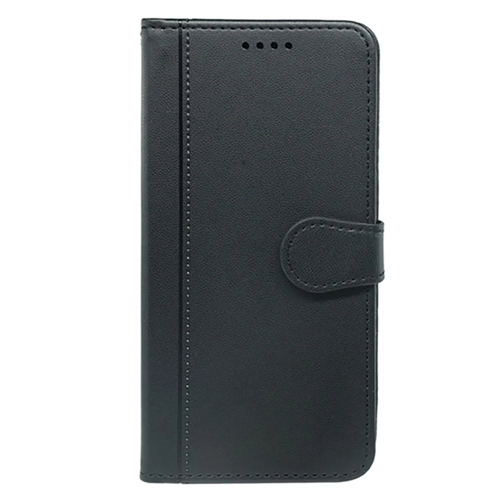 For Realme C75 4G Wallet Case Magnetic Snap Leather Phone Cover with Strap - Black - 4