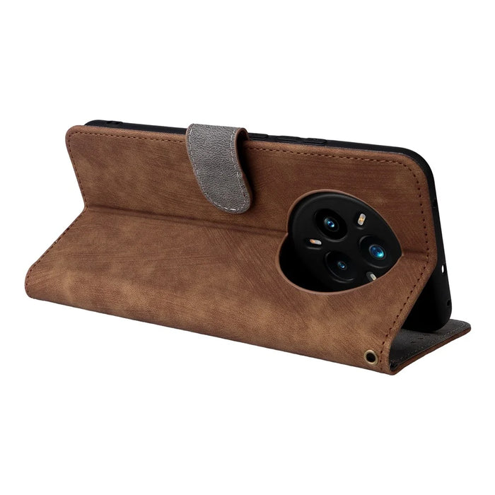 For Realme 14 Pro+ 5G Case Wallet RFID Blocking PU Leather Cover Viewing Stand - Brown - 4