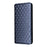 For Realme 14 Pro+ 5G Case Wallet Rhombus Imprinted Leather Phone Cover - Blue - 5