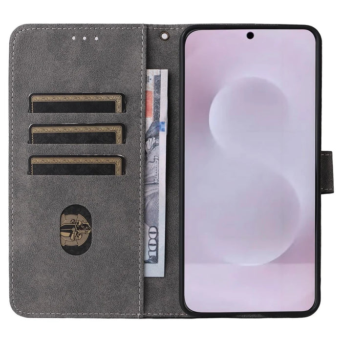 For Samsung Galaxy S25 Edge Case Wallet RFID Blocking PU Leather Cover Viewing Stand - Black - 2