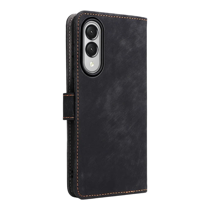 For Samsung Galaxy S25 Edge Case Wallet RFID Blocking PU Leather Cover Viewing Stand - Black - 7