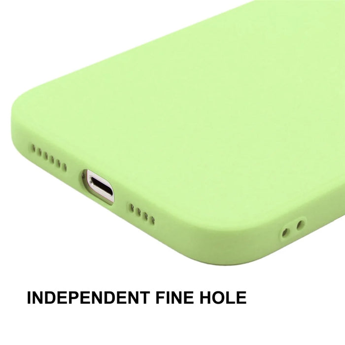 ENKAY HAT PRINCE Liquid Silicone Phone Case for iPhone 14, Straight Edge Precise Cutout Phone Back Cover - Light Green - 4