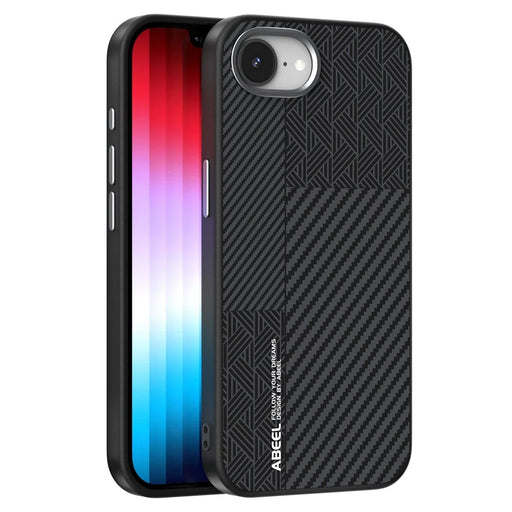 ABEEL For iPhone 17e / 16e Case Compatible with MagSafe PC + TPU + Aluminum Alloy + PU Leather Slim Phone Back Cover - Texture 3 - 1