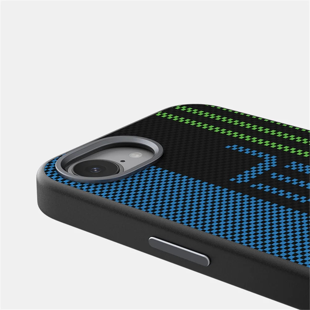 ABEEL For iPhone 17e / 16e Case Compatible with MagSafe Micro-Embossing 6D Printed PC TPU Aluminum Alloy Leather Phone Cover - Outstanding No. 1 - 6