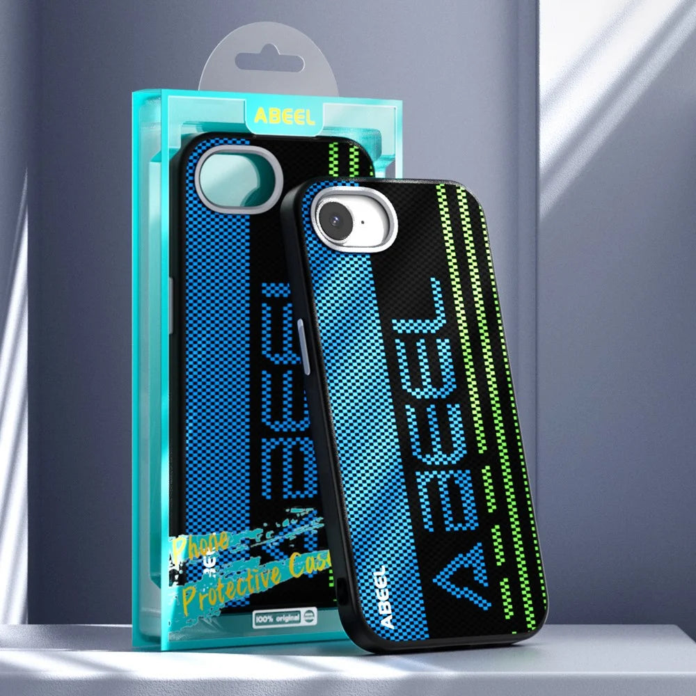 ABEEL For iPhone 17e / 16e Case Compatible with MagSafe Micro-Embossing 6D Printed PC TPU Aluminum Alloy Leather Phone Cover - Outstanding No. 1 - 7
