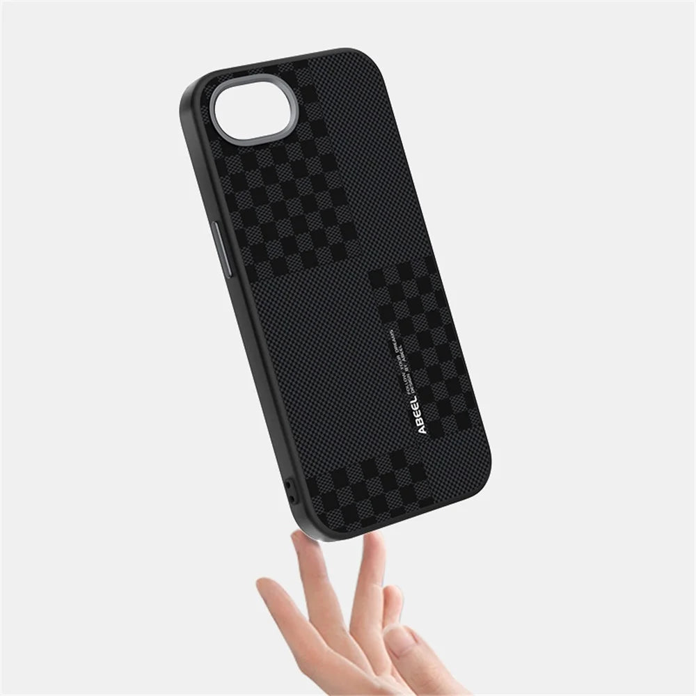 ABEEL For iPhone 17e / 16e Case Compatible with MagSafe PC TPU Aluminum Alloy PU Phone Back Cover - 3