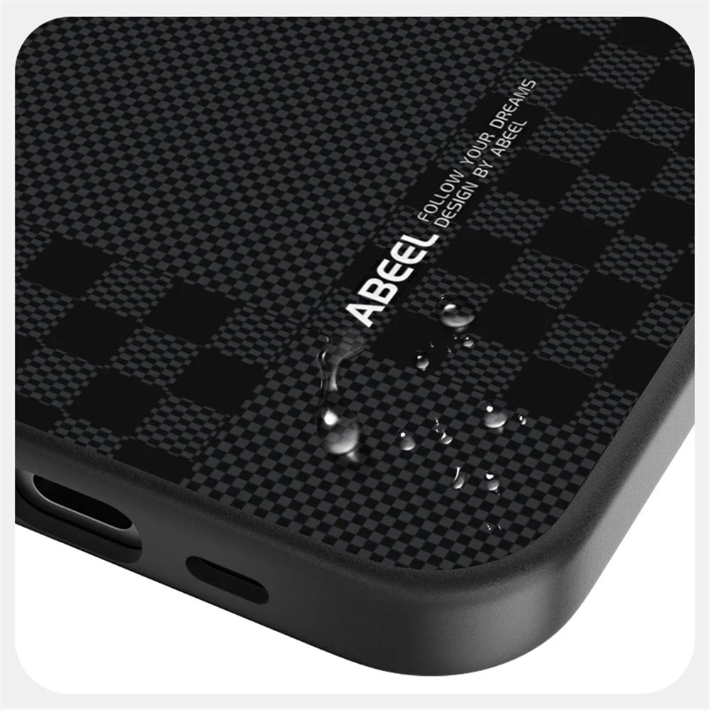ABEEL For iPhone 17e / 16e Case Compatible with MagSafe PC TPU Aluminum Alloy PU Phone Back Cover - 4