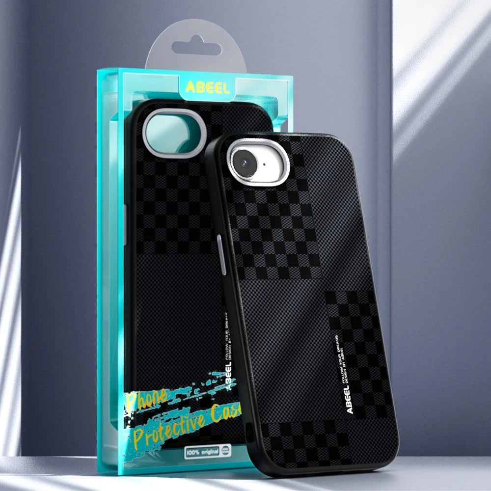 ABEEL For iPhone 17e / 16e Case Compatible with MagSafe PC TPU Aluminum Alloy PU Phone Back Cover - 7