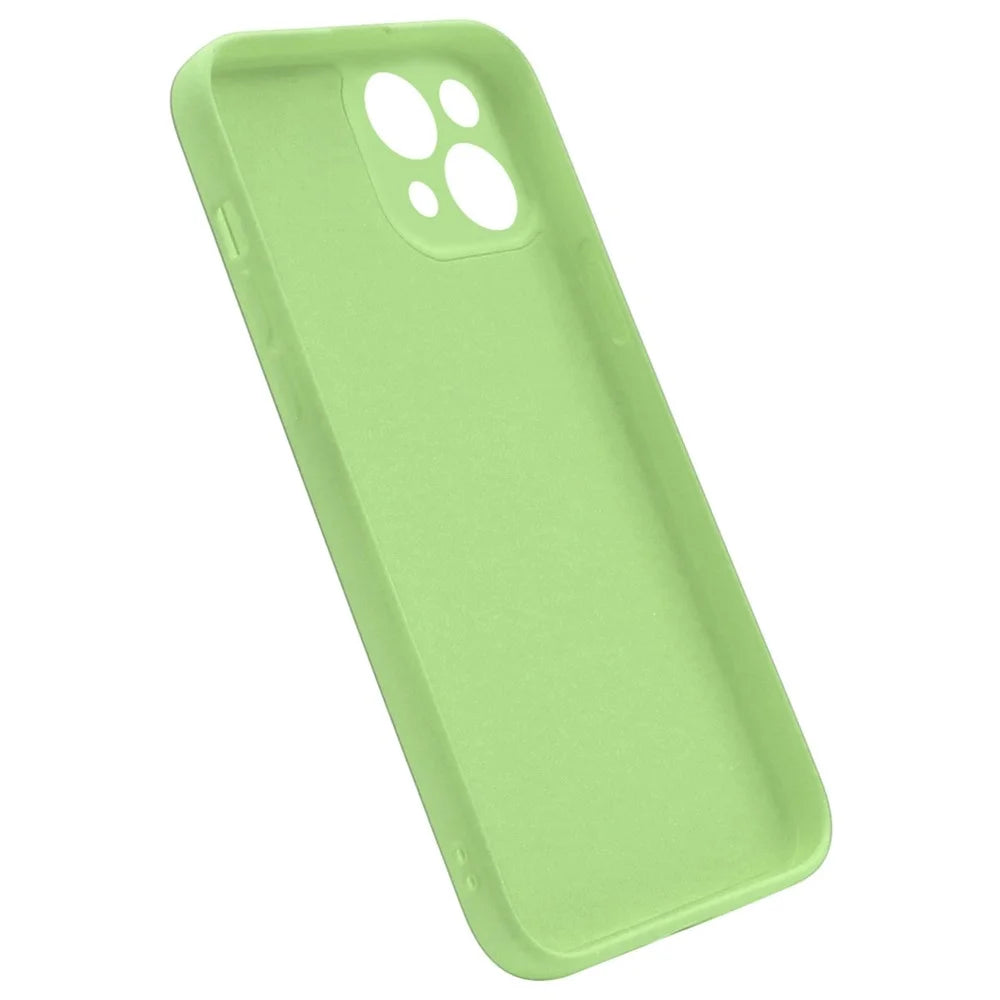 ENKAY HAT PRINCE For iPhone 14 Plus Flexible Liquid Silicone Phone Cover Straight Edge Precise Cutout Phone Back Case - Light Green - 3